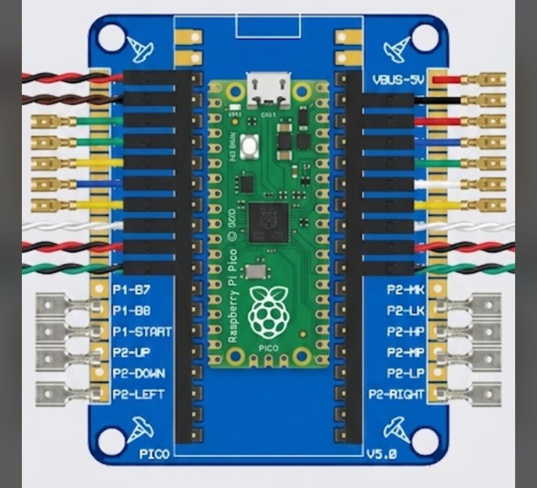 Placa Controle Dupla Pico Fightarcade Arcade Fliperama Zero Delay